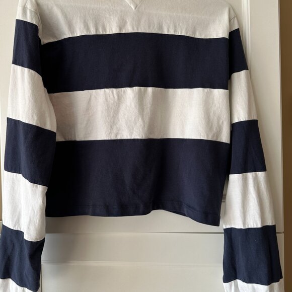 Tommy Hilfiger Navy and White Striped Crop Top - Picture 2 of 7